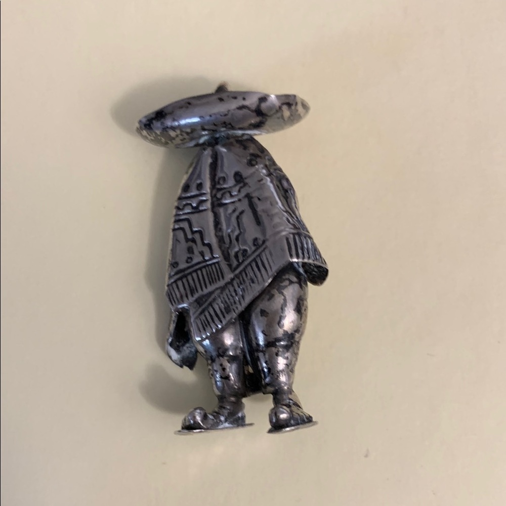 Vintage Mexican Man .925 Silver Brooch made in Taxco Mexico